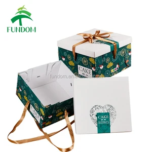 custom made folding wedding gift big cake paper box with ribbon