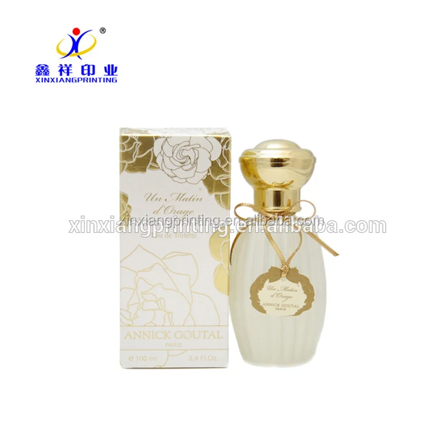 custom design uv coating perfume cardboard packaging box paper