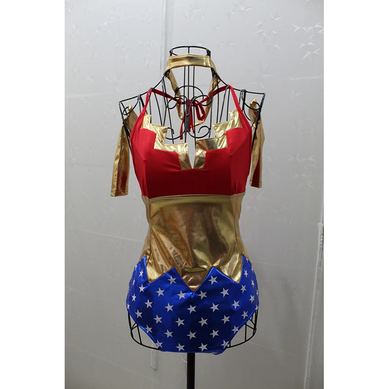 Sexy Wonder Woman Costume Superhero Supergirl Ladies Cosplay Dress Blue Women Supergirl Clothing 4768