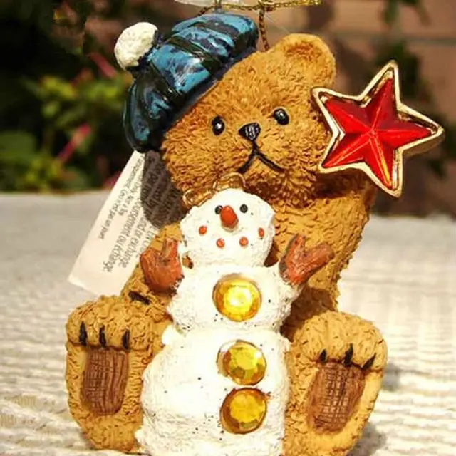 teddy bear figurine/resin teddy bear christmas gifts