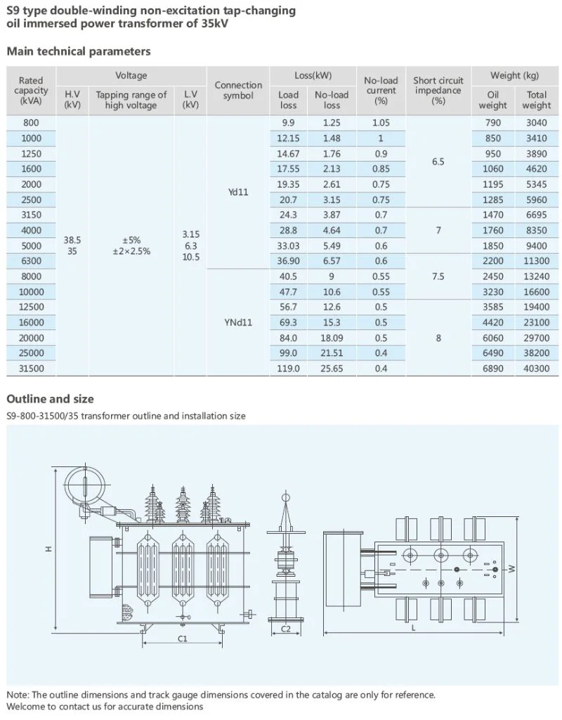 S9 Oil Immersed Electric Transformer Hs Code,Nonexcitation Tapchanging Transformer Of 35kv And