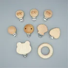 OEM custom design baby wood bead pacifier clips