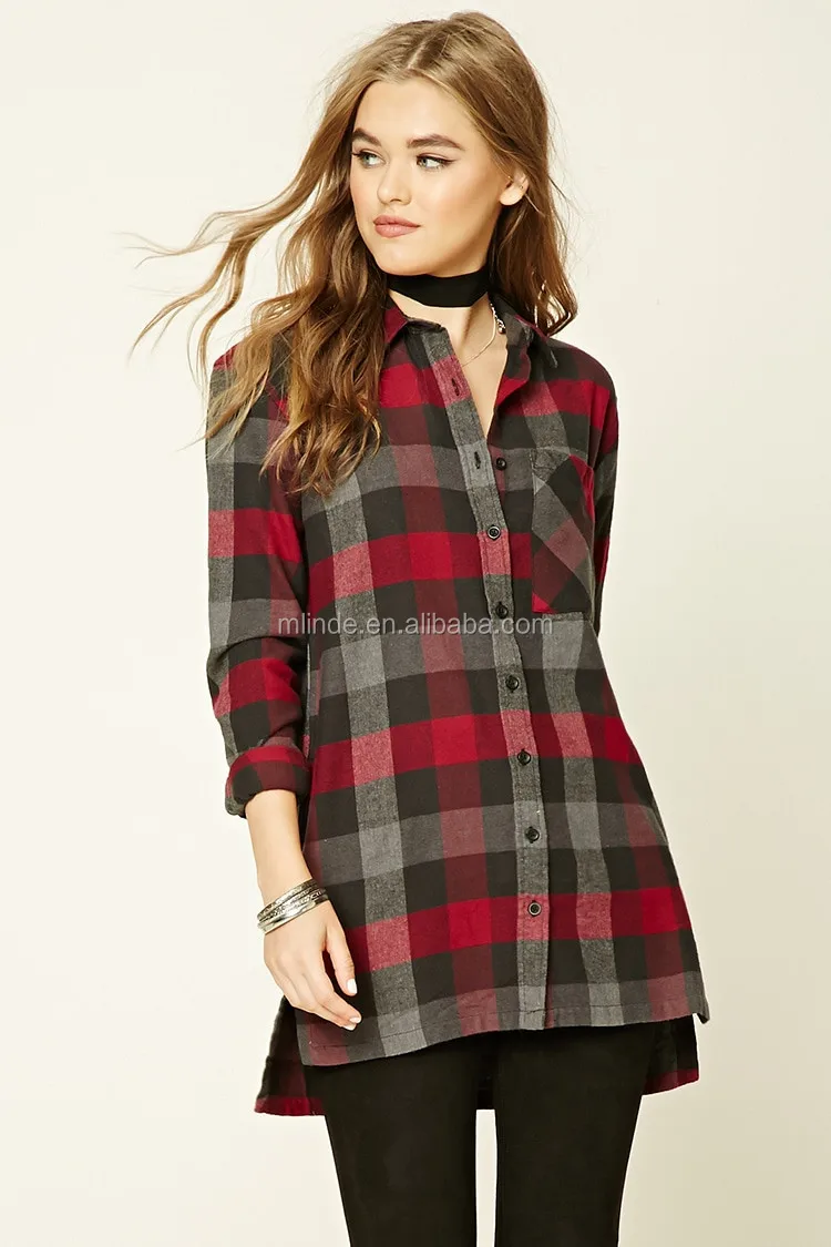 cotton uesd flannel buffalo plaid flannel shirt full sleeve