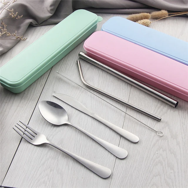 Knife fork spoon straw sets 7pcs metal stainless steel cutlery set portable, N/a
Knife fork spoon straw sets 7pcs metal stainless steel cutlery set portable, N/a