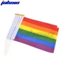 Wholesale custom printed gay pride rainbow hand held stick flags