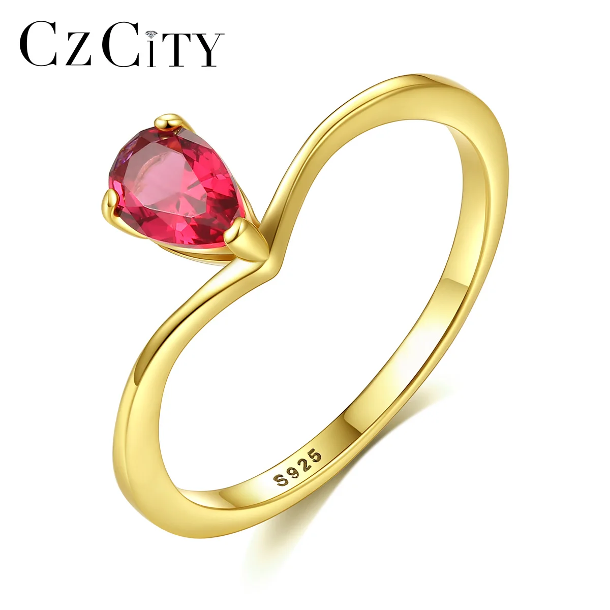 CZCITY Little Girl S925 Silver Drop-Shaped Dainty Gemstone Tear Drop Fashion For Woman Red Ruby Ring
CZCITY Little Girl S925 Silver Drop-Shaped Dainty Gemstone Tear Drop Fashion For Woman Red Ruby Ring