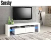 Modern simple furniture high gloss white with two drawers TV cabinet SK010