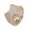 Iced Out Men's double layer Star Diamond Pinky RING 14k Gold