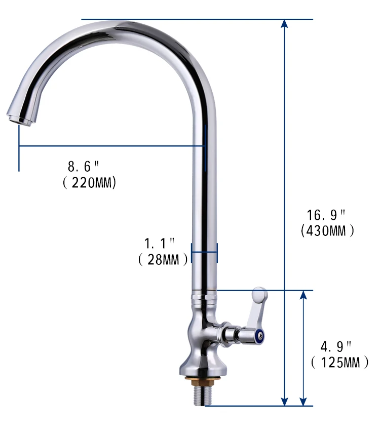 GuangDong Manufacture Deck Mounted  Single Handle Gooseneck Basin Taps Best Single Handle Kitchen Faucet