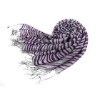 Purple Zebra Pattern Printed Jacquard Ladies Tassel Scarf Women