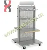 Double sided metal shop display stand/Flooring gridwall display rack/groceries display shelf
