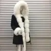 2018 cotton rabbit lining fox fur collar detachable parka women coat