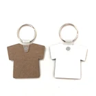 Fast Shipping Factory price 3mm MDF T-shirt Shape Sublimation Wooden Keychain