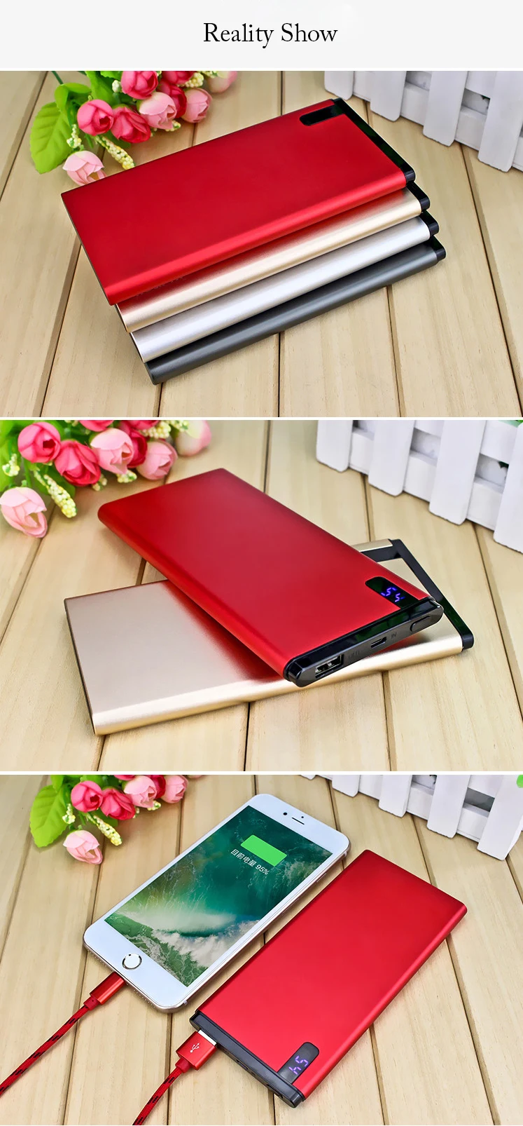 Consumer electronics mobile slim power bank 10000mah powerbank for iphone 8 - ANKUX.COM