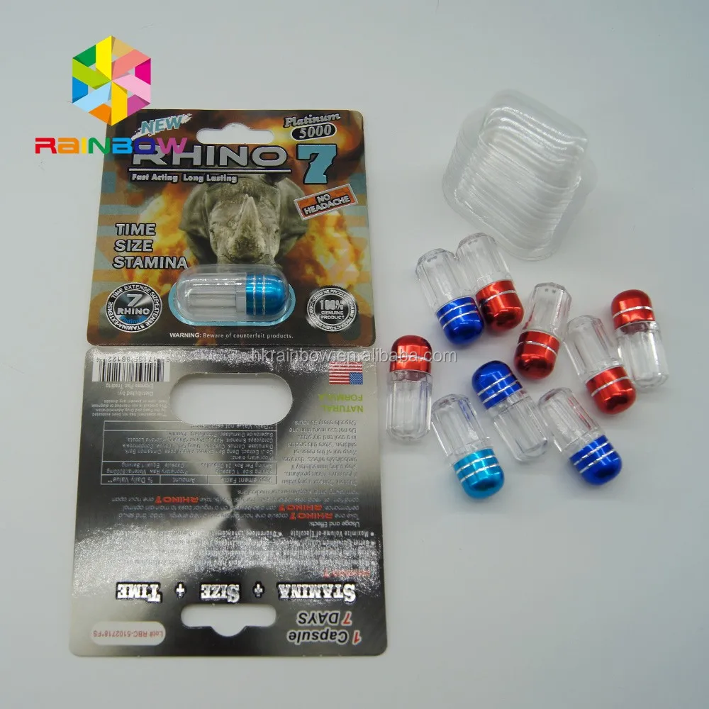 round shell bullet for rhino 7 blue male sexual capsule/small plastic shell  for sex pills/mini bottles casing with matal cap| Alibaba.com