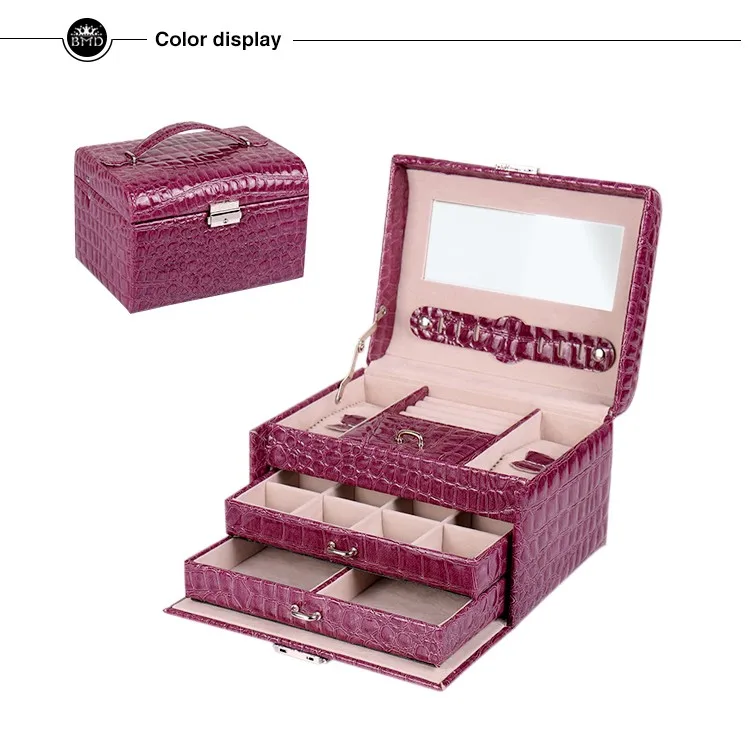 wedding gift box mdf pu leather box for necklaces jewelry with