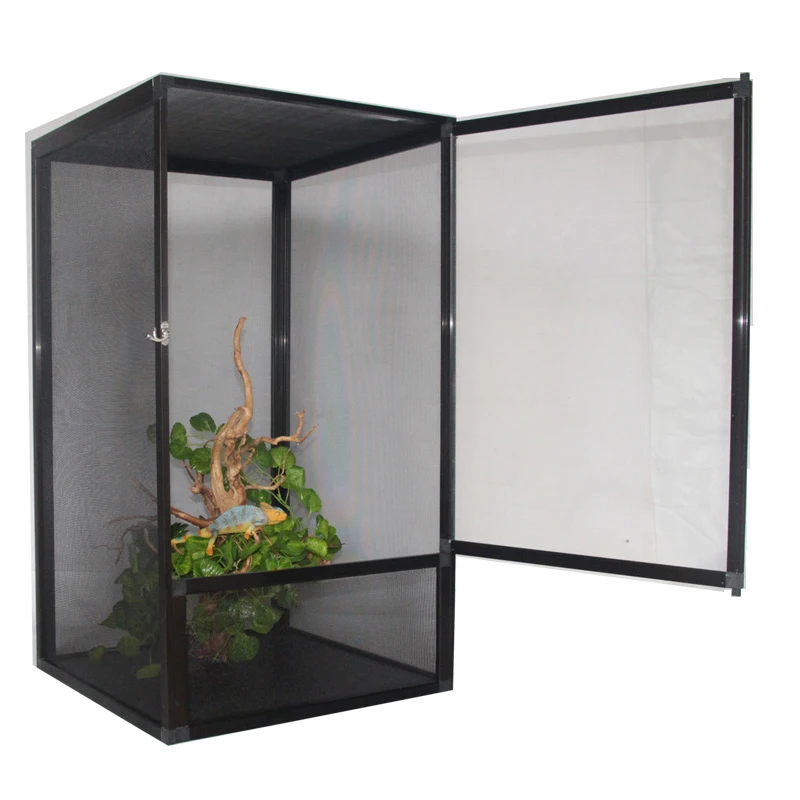 360 view customizes style small size black mesh aluminum cage for tortoises and reptiles, White/black
360 view customizes style small size black mesh aluminum cage for tortoises and reptiles, White/black