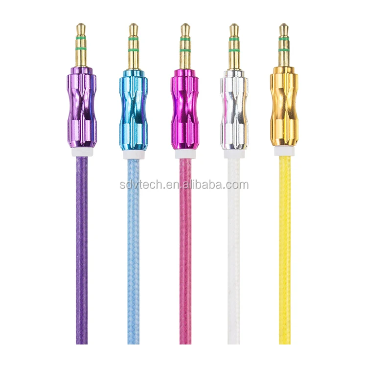 nylon braided 3.5mm car audio aux cable male to male Stereo audio Cable - ANKUX.COM