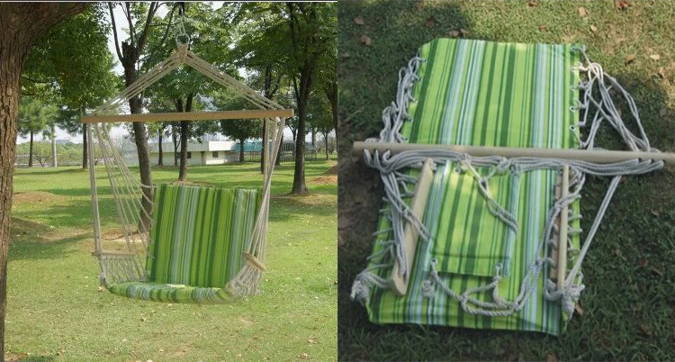 portable single hammock chair with footrest