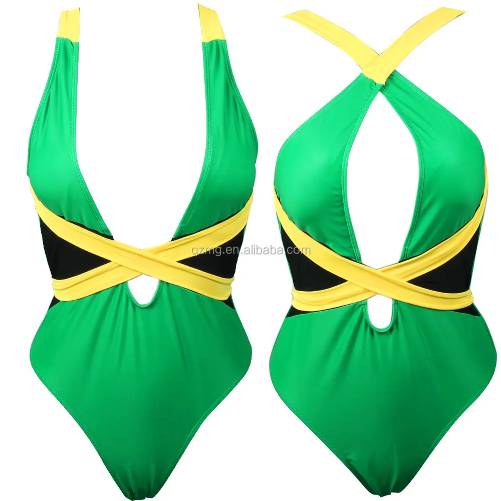 Hollow Out New String Bikini One Piece Jamaica Swimwear Buy Jamaica