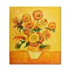 Hand Painted Impressionist Vase Sunflowers Van Gogh Fabric Oil Painting