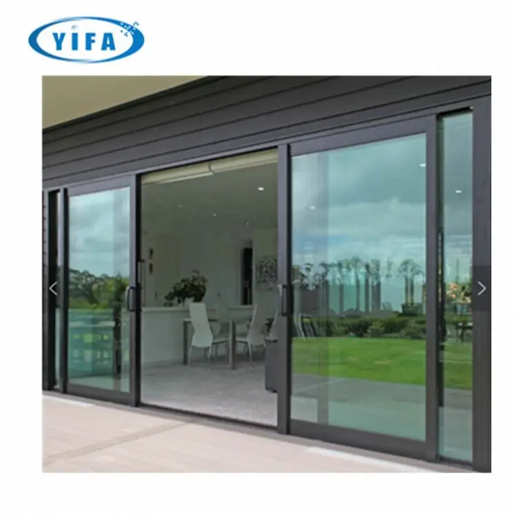 Garage Aluminum Sliding Door Transparent Commercial Automatic