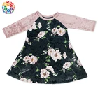 Simple Baby Frock Design Baby Winter Long Sleeve Crushed Velvet Dress Baby Clothes Girls Party Dresses Children