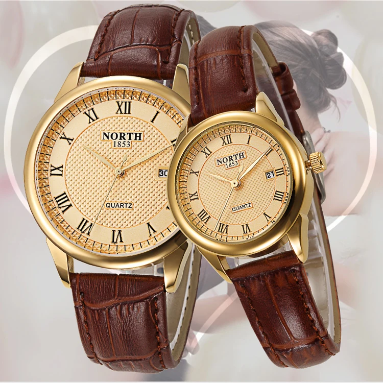 NORTH 6019 1 Luxury Design Lovers Watches Couple Casual Sport Date Clock Fashion Leather Watches Relogio Masculino
NORTH 6019 1 Luxury Design Lovers Watches Couple Casual Sport Date Clock Fashion Leather Watches Relogio Masculino