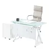 Executive adjustable boss modern director office furniture table design white glass desk