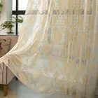 Luxury jacquard embroidered voile sheer fabric for window curtain