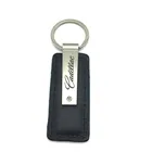 Free Engraving Personalized Quality Black & Silver Rectangular Metal Leather Keychain
