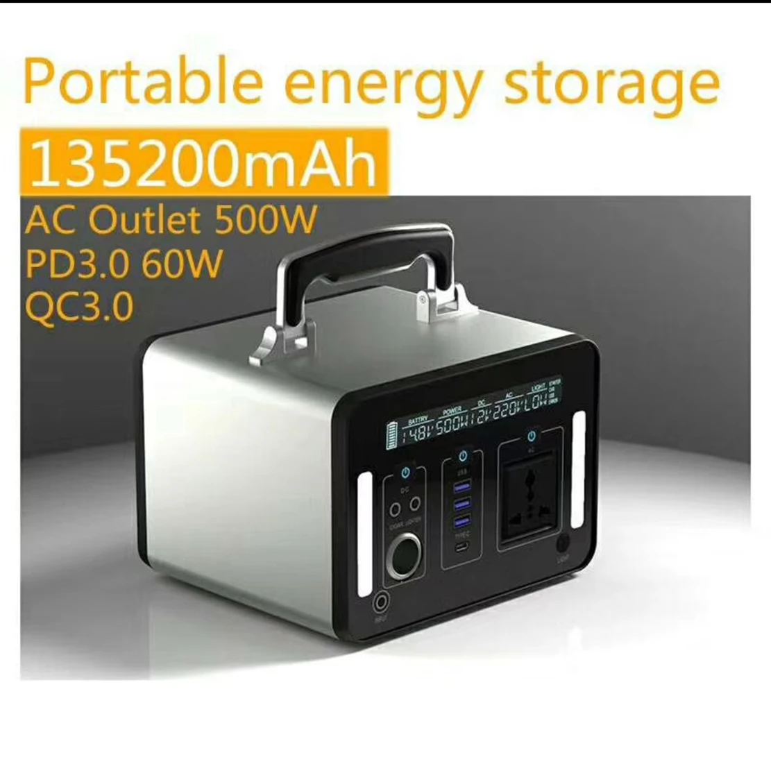 500Wh Portable Outdoor and Residential Eco Energy Storage Solar Lithium Battery Power Station Bank