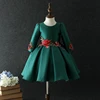 2018 new style embroidery design red color green color kid dress