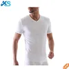 Wholesale 80%Cotton 20% Polyester blend Modal White Black Short Sleeve V Neck Plain White Tight Bodybuilding Man T-shirt
