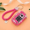 Lady Crystal Bling Rhinestones PC Car Key Holder For Discovery 4/lr4/Evoque with strap