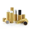 Natural empty golden silver slim bamboo lip balm container 3g 5g bamboo lipstick tube for cosmetic make up