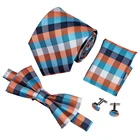 Cheap Novelty Ties Colorful Check Bow Tie Men Polyester Checked Necktie