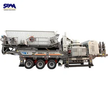 SBM good manufacturer granit tire portable cone crusher plant