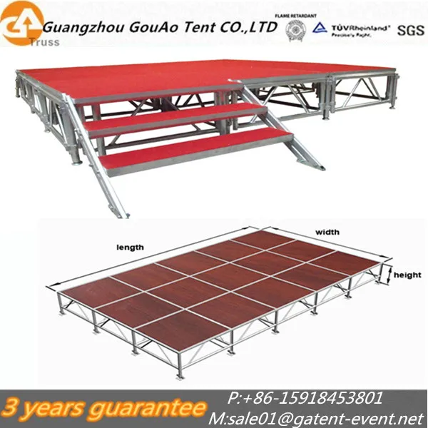Customized size portable aluminum stage platform for church
