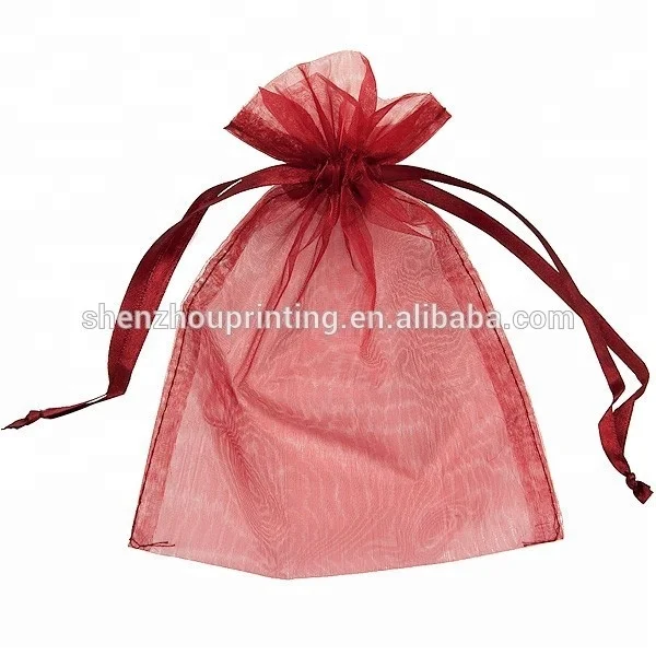 custom wedding gift candy drawstring circle organza bag for