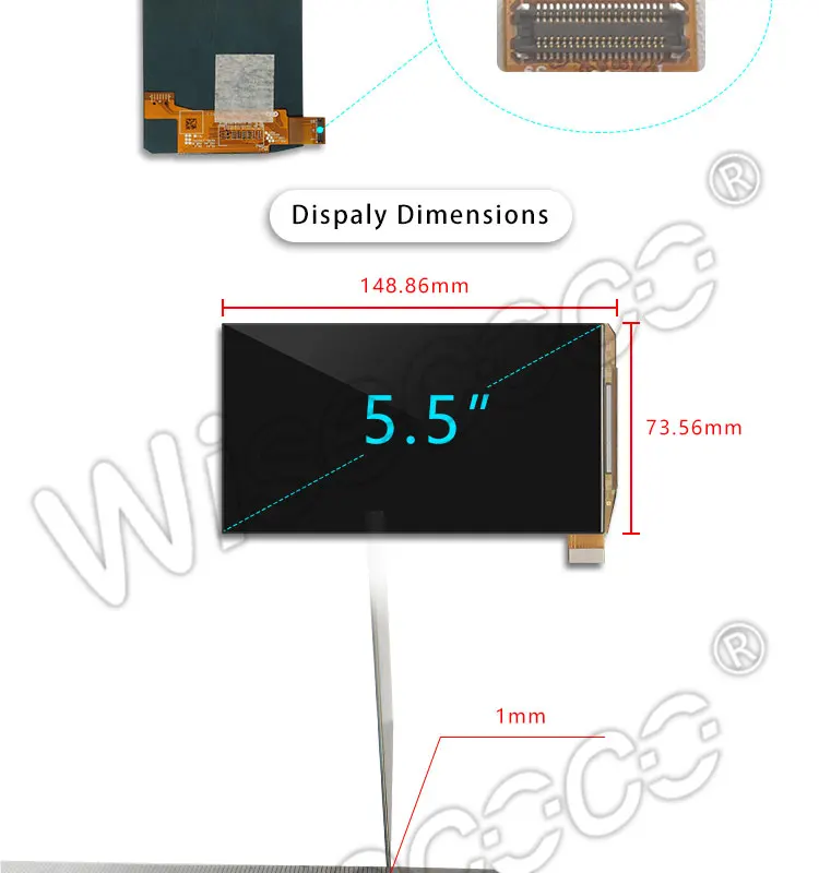 Mipi to hdmi driver board high resolution 1920x1080 oled screen5.5 inch tft lcd display price