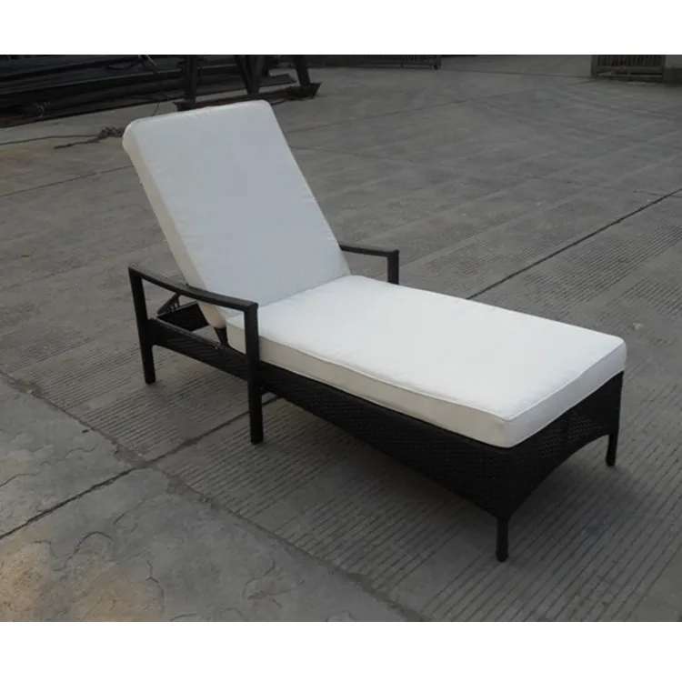 Classic Sun Cheap Pool Patio Chairs Black Chaise Lounger Chair