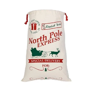 christmas gift of bag of santa sack cotton santa bag with