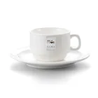 Cheap plastic melamine white coffee cups with saucer set