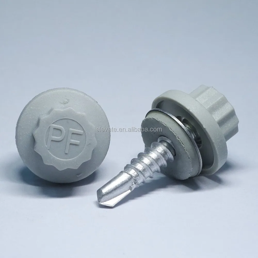 12 Teeth Nylon head Cap Indented Hex Washer Head Bonded Washer BSD Thread No.3 Point Self Drilling Screw