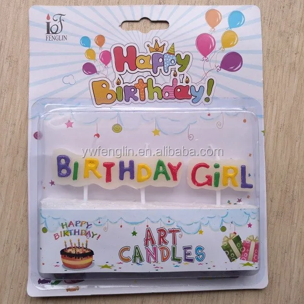 new design happy birthday girl and girl candles for cake