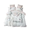 High quality Embroidery queen bed cover 100% cotton for home duvets cover set