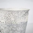 Metal Table Flower Small Metal Pot 20cm 8'' Silver Metal Stainless Iron Indoor Table Small Flower Pot