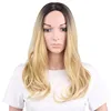 Wholesale Ombre Ash Blonde Natural Wavy Hair Wigs Synthetic Lace Front Wigs