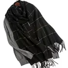 Wool Scarf Women Wool Scarf Women's Fringe Merino Wool Scarf Thicken Type Plaids Designed